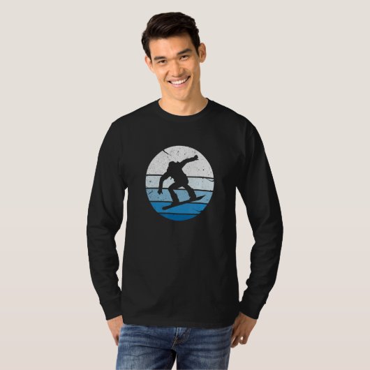Snowboarder Snowboarding Snowboard Silhouette Vint Tシャツ (正面フル)