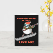 Snowboarder Snowman Snowboard Snowboarding  カード (黄色い花)