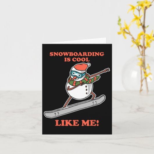Snowboarder Snowman Snowboard Snowboarding  カード (黄色い花)