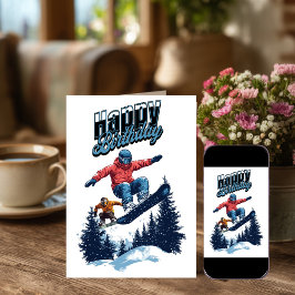Snowboarding Birthday Cards カード