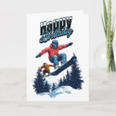 Snowboarding Birthday Cards カード (正面)