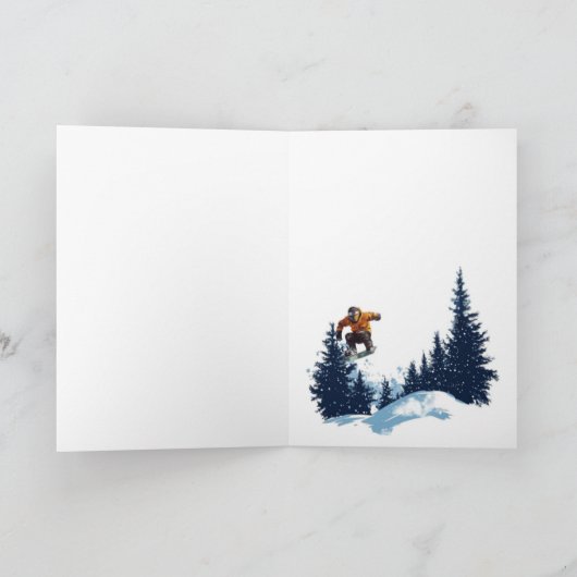 Snowboarding Birthday Cards カード (内部)