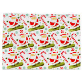Snowboarding Christmas Holiday Gift Bag ラージペーパーバッグ (裏面)
