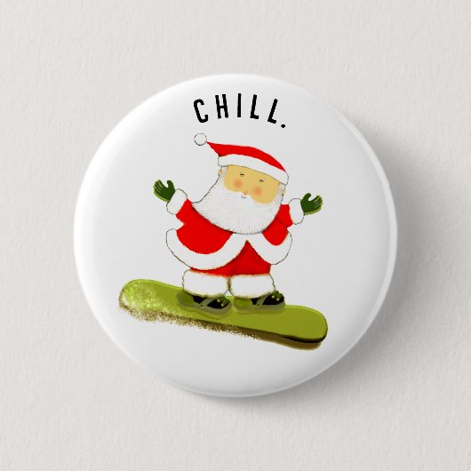 Snowboarding Christmas Stocking Stuffer 缶バッジ (正面)