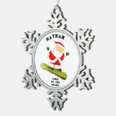 Snowboarding Holiday スノーフレークピューターオーナメント (右)