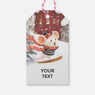 Snowboarding Little Mouse Gift Tag ギフトタグ