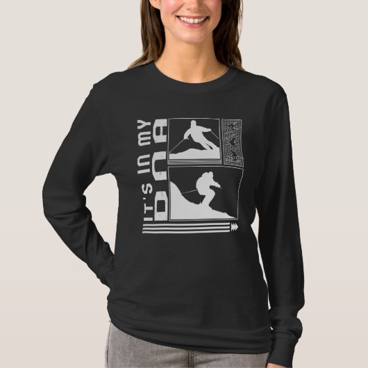 Snowboarding My DNA Skiing Skier Winter Snowboard  Tシャツ (正面)