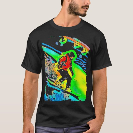 Snowboarding Pop Art Tシャツ (正面)