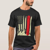 Snowboarding Skiing Snowboard American Flag Snowbo Tシャツ (正面)