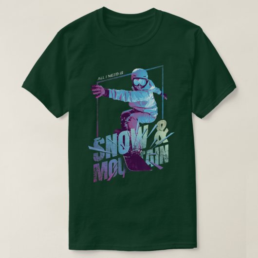Snowboarding Snow Mountain Winter Sport Tシャツ (デザイン正面)