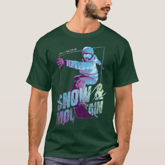 Snowboarding Snow Mountain Winter Sport Tシャツ