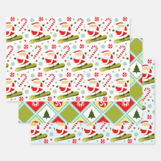Snowboarding Snowboard Holiday Gift ラッピングペーパーシート (セット)