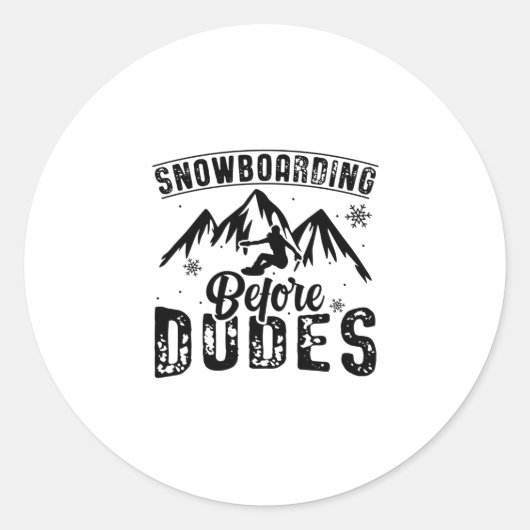 Snowboarding | Snowboard Winter Sports Gift Ideas ラウンドシール (正面)