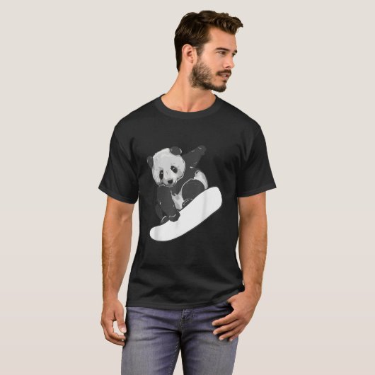 Snowboarding Snowboarding Panda Tシャツ (正面フル)