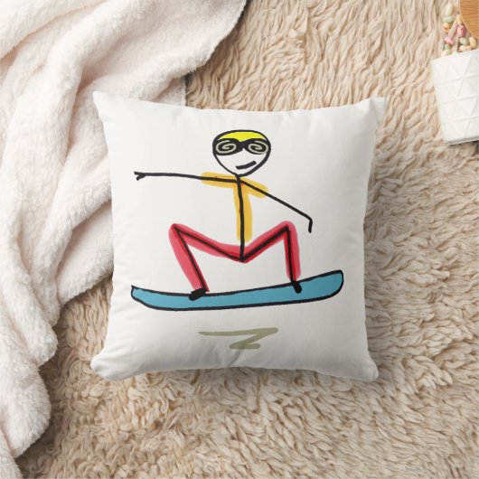 Snowboarding Stickman クッション (ブランケット)