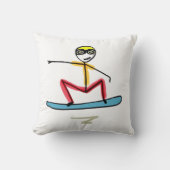 Snowboarding Stickman クッション (正面)