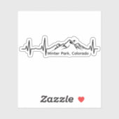 Snowboarding Winter Park Heartbeat シール (シート)