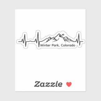 Snowboarding Winter Park Heartbeat シール