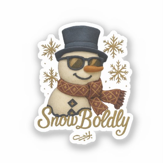 SnowBuddy Glitter Snowman シール (正面)