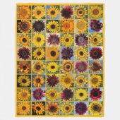 Snowcatcher Sunflowers フリースブランケット (正面)