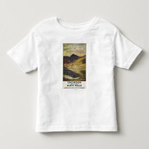 Snowdonの山景色の鉄道ポスター トドラーTシャツ