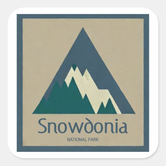 Snowdonia National Park Rustic スクエアシール (正面)