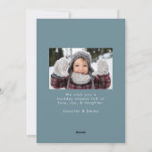 Snowdrift Merry Christmas Blue Frost Photo シーズンカード (裏面)