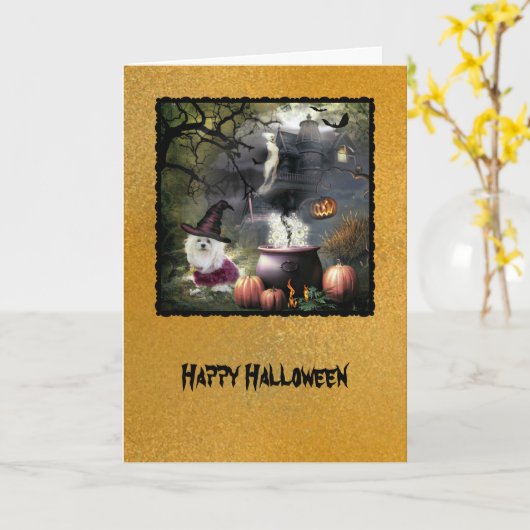 Snowdropマルタのハロウィンの挨拶状 カード (黄色い花)