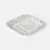 Snowdrop 60th Birthday Watercolor Botanical ペーパープレート (傾斜あり)