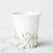 Snowdrop 60th Birthday Watercolor Botanical Green 紙コップ (右)