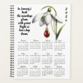 Snowdrop & Garnet January Verse – 2026 Planner プランナー手帳 (正面)