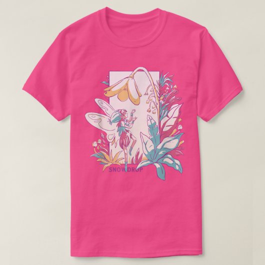 Snowdrop Small Fairy With Flowers Nature Fantasy Tシャツ (デザイン正面)
