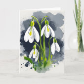 Snowdrop - Watercolor flowers カード (正面)