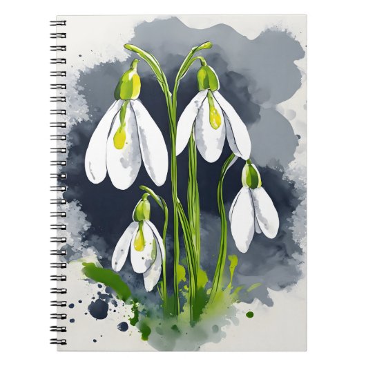 Snowdrop - Watercolor flowers ノートブック (正面)