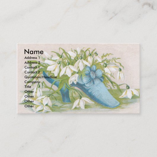 Snowdropsのビクトリア時代の人貿易カードの靴 名刺 (正面)