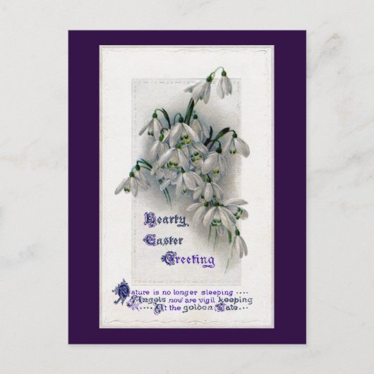 Snowdropsイースターの挨拶 シーズンポストカード (正面)