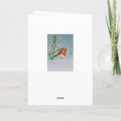 Snowdropsロビンの挨拶状の誕生日ありがとう カード (裏面)