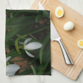 Snowdrops I (Galanthus)白い春の花 キッチンタオル (四つ折り)