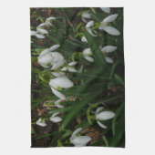 Snowdrops I (Galanthus)白い春の花 キッチンタオル (縦)