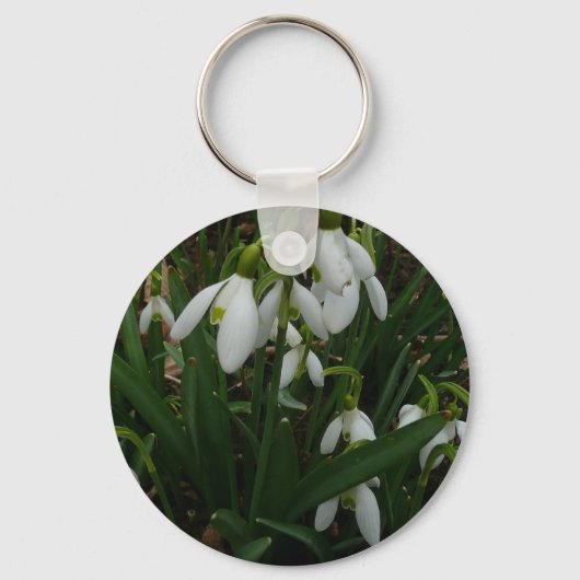 Snowdrops I (Galanthus)白い春の花 キーホルダー (正面)