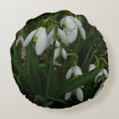 Snowdrops I (Galanthus)白い春の花 ラウンドクッション (裏面)