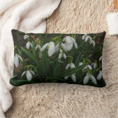 Snowdrops I (Galanthus)白い春の花 ランバークッション (ブランケット)