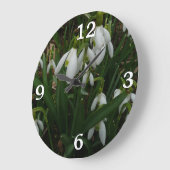 Snowdrops I (Galanthus)白い春の花 ラージ壁時計 (傾斜)