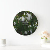 Snowdrops I (Galanthus)白い春の花 ラージ壁時計 (ホーム)