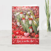 Snowdrops Romantic Valentine's Day Card カード (正面)
