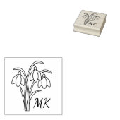 Snowdrops Spring Flowers Monogram Initials ラバースタンプ (押印)