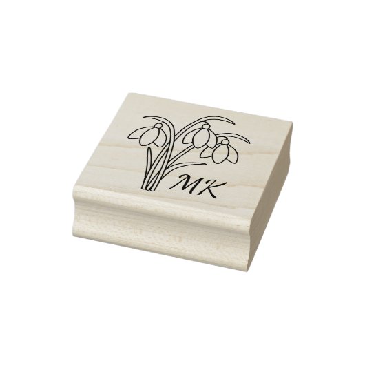 Snowdrops Spring Flowers Monogram Initials ラバースタンプ (スタンプ)