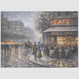 Snowfall at a Parisian Café 薄葉紙