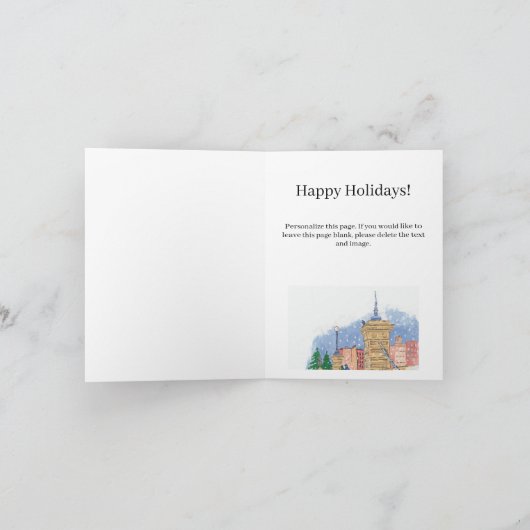 Snowfall Lagoon Holiday Card カード (内部)