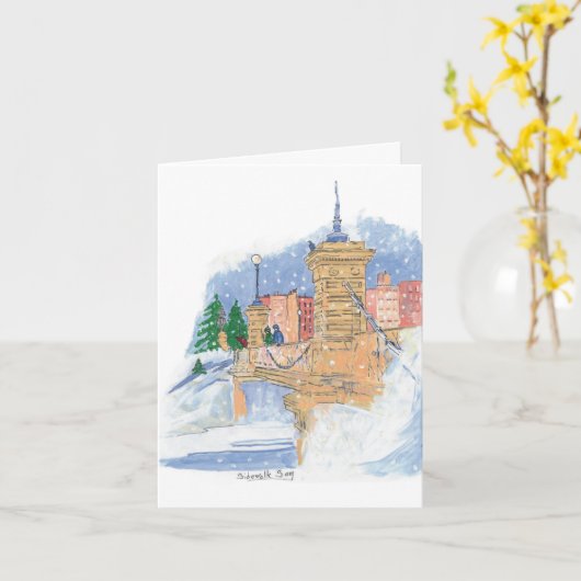 Snowfall Lagoon Holiday Card カード (黄色い花)